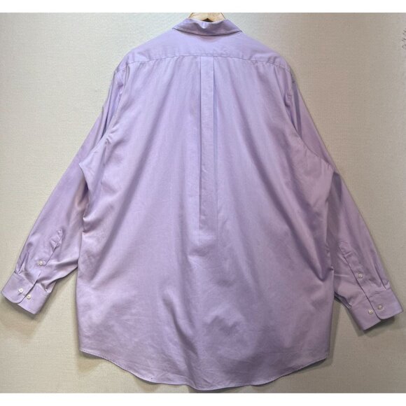 Buttoned Down Men's Dress Shirt Lightweight Size 19 Light Purple Long Sleeve - Picture 2 of 11